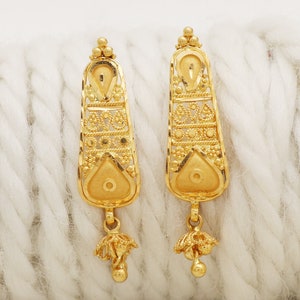 22k Gelbgold Ohrstecker handgemachte Schmuck für Geschenk, indische solid Gold 22kt Juwelen, OS2120
