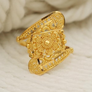 22k Gold Ring, Handmade Jewelry, Indian, Gift, Real Gold, Women