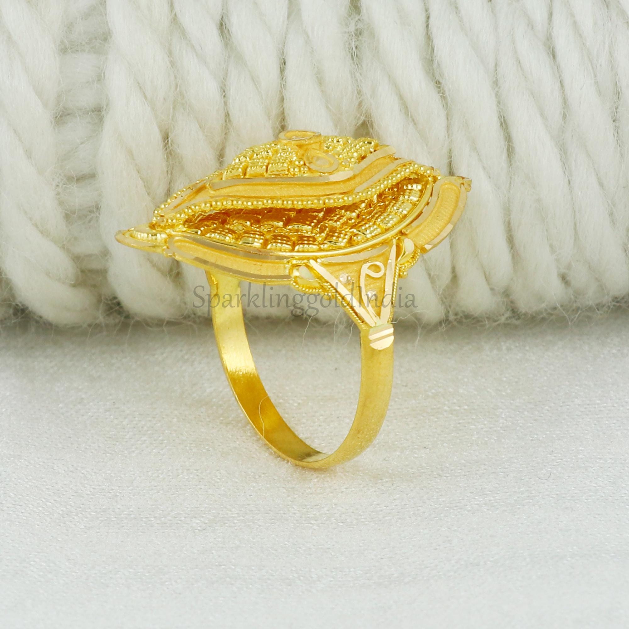 Fine Gold Rings Fine Designed Ring, 22k Fine Gold Ring, 22k916 Well Crafted Gold Ring ...