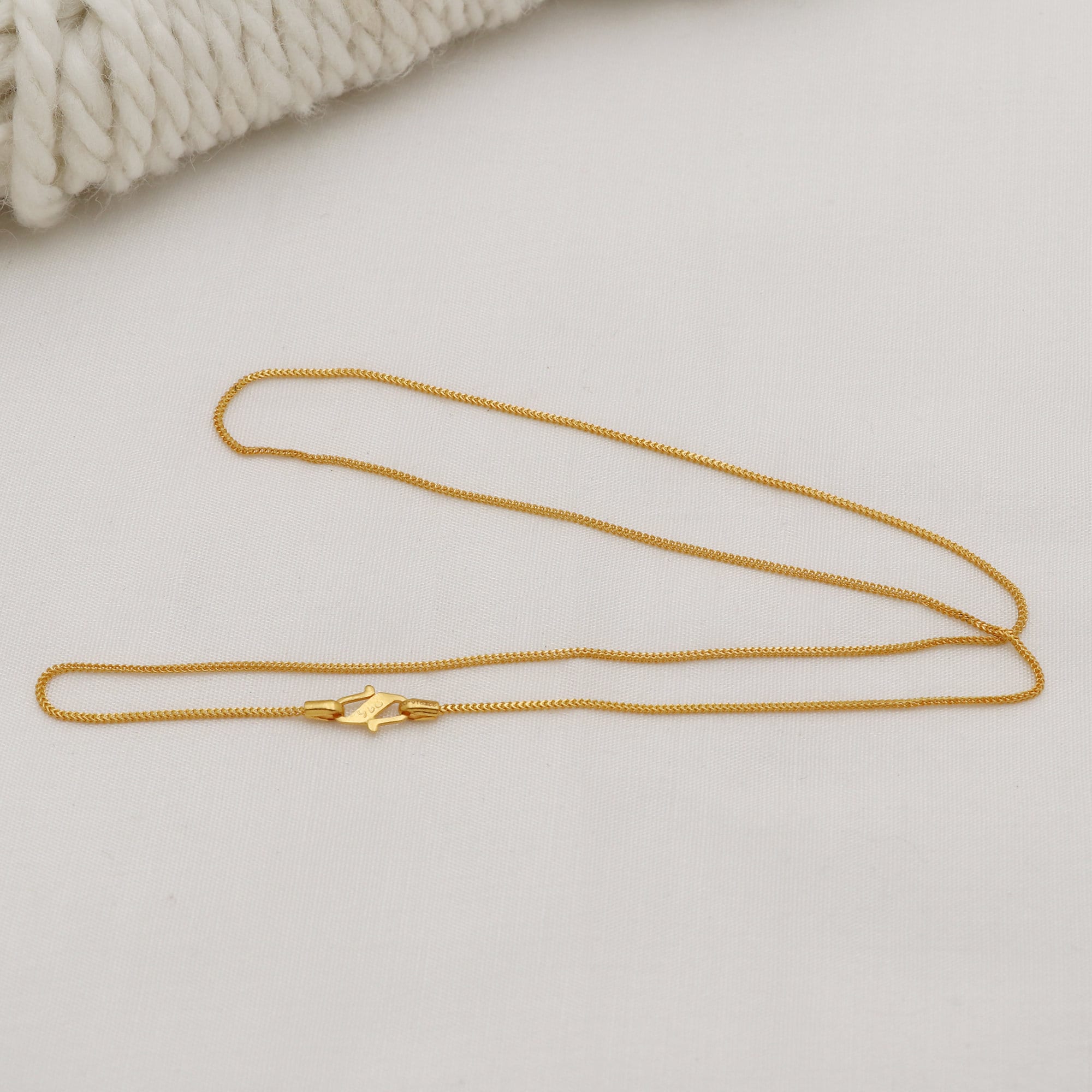 22k Gold Chain Necklace Chain, Fine Gold Handmade Women Wedding Jewelry ...
