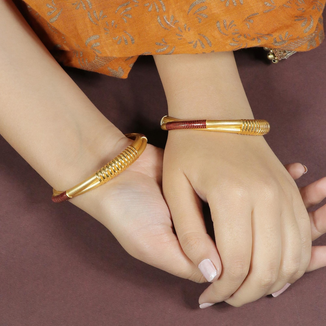 【美品】human made bangle gold Designer 22k916 Hallmark Bangle, 22k Handmade Gold Bangle OOS2662