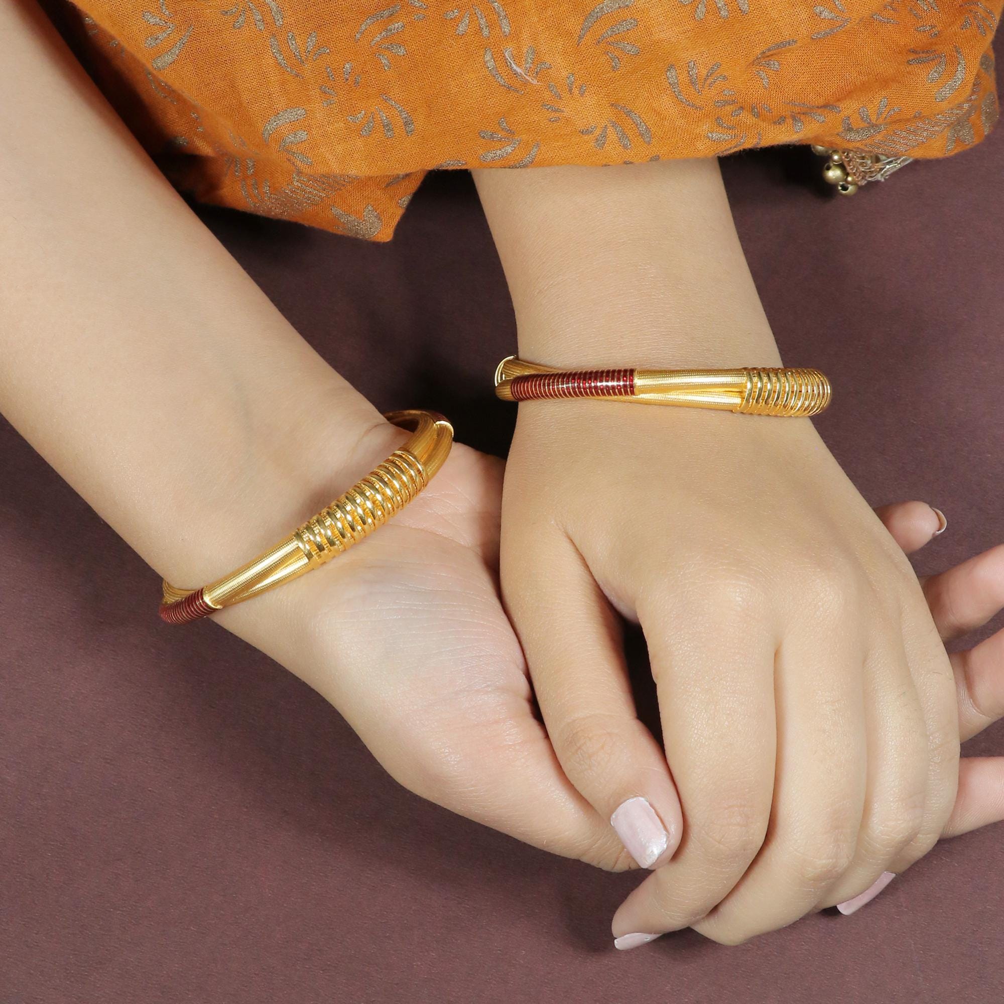 Designer 22k916 Hallmark Bangle, 22k Handmade Gold Bangle OOS2662