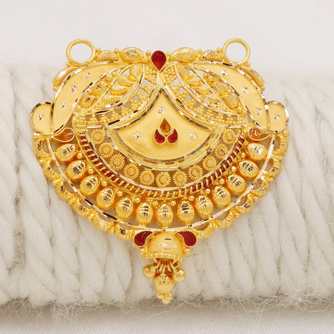Dabal Kunda Gold Double Kunda Locket 22k Yellow Gold Pendant Or