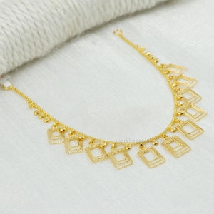 22kt wedding indian necklace, handmade vintage necklace, gift for her ,wedding jewelry for her OS3253