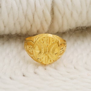 22k solid Yellow Gold handmade indian Ring Jewelry, Gift, Real Gold, handcrafted Gold Ring, all size US