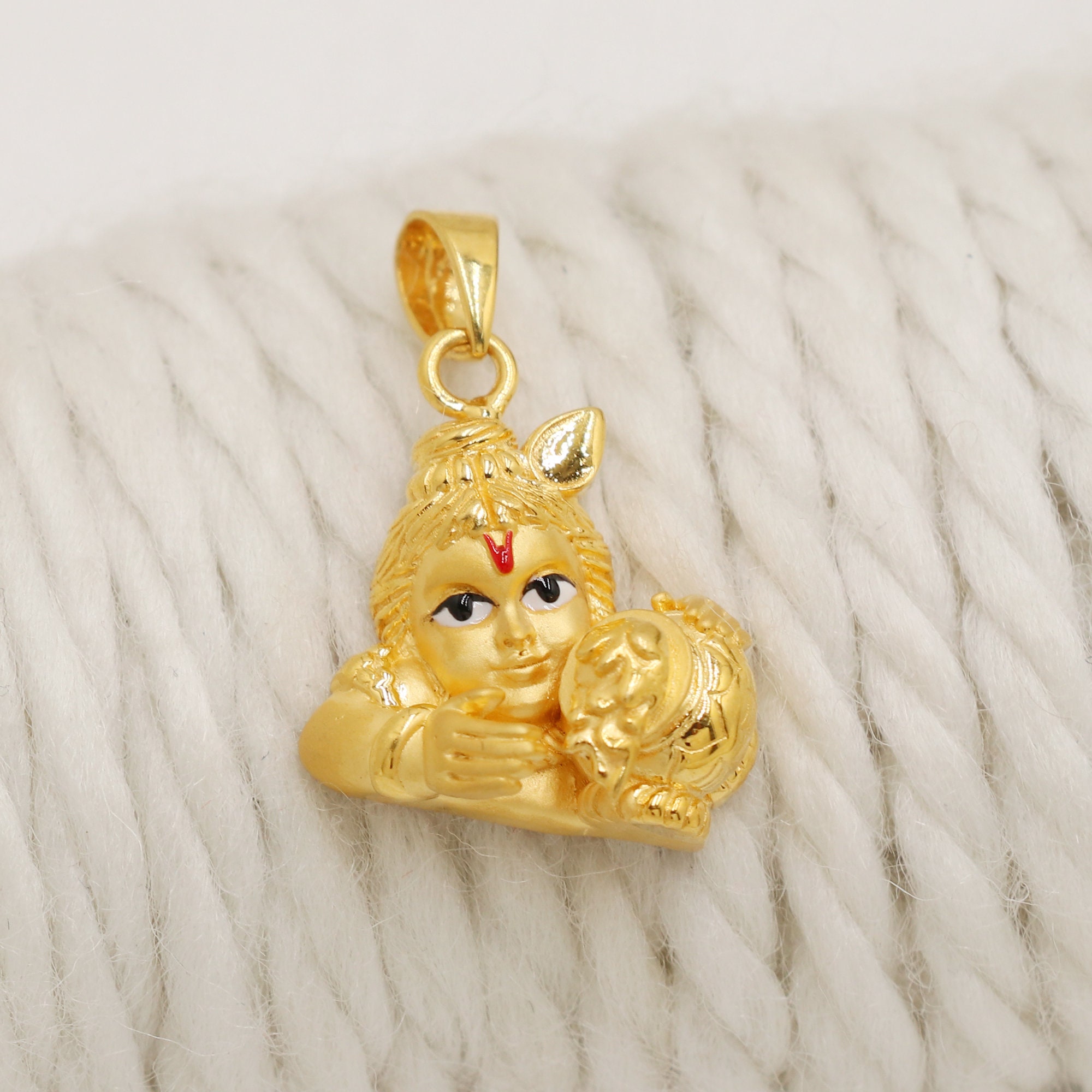 22k Yellow Gold Lord Krishna little Baby Kanha Pendant or Locket Handmade Jewelry for Gift Light Weight Indian Gold 22kt Jewels OS2524 Etsy Australia