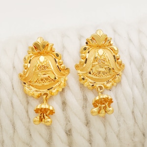 22k Gelbgold Ohrstecker handgemachte Schmuck für Geschenk, indische solid Gold 22kt Juwelen, OS2146