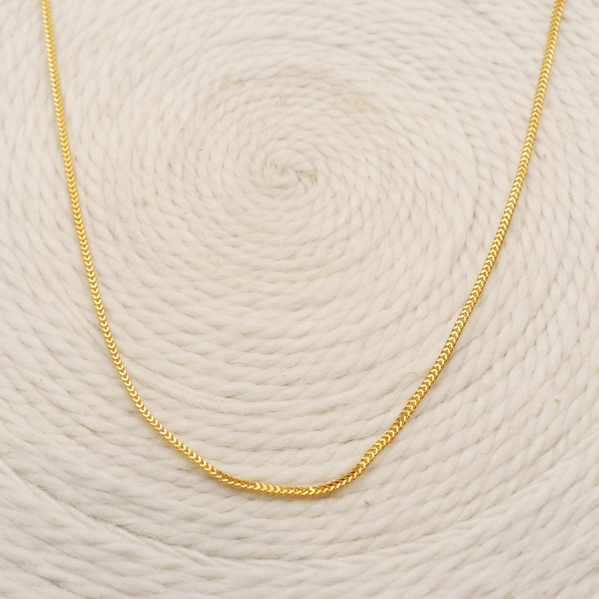 22k Yellow Gold Chain Necklace Jewelry, Indian Gold 22kt Jewels, Os1031 ...