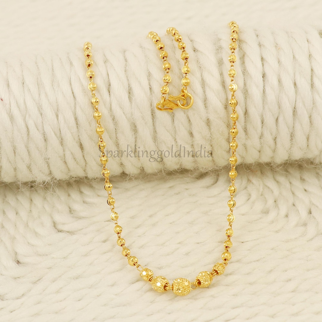 22k 916 Gold Chain Stylish Wedding Collection Indian Handmade Jewellery ...