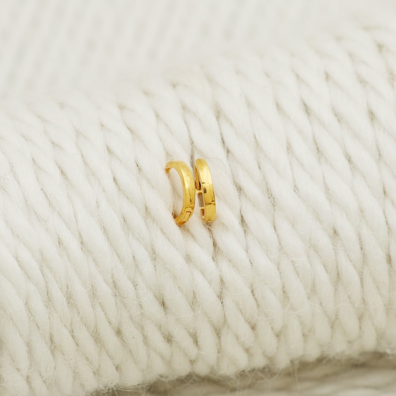 18k Yellow Gold Hoop Bali Earrings, Solid Gold Handmade Women Unisex  Jewelry, Indian, Gift, handcrafted Vintage Gold Hoop Bali Earrings