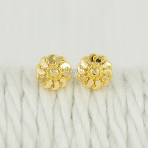 18k geelgouden designer kleine kleine oorstekers, handgemaakte 18k sieraden, OS3858