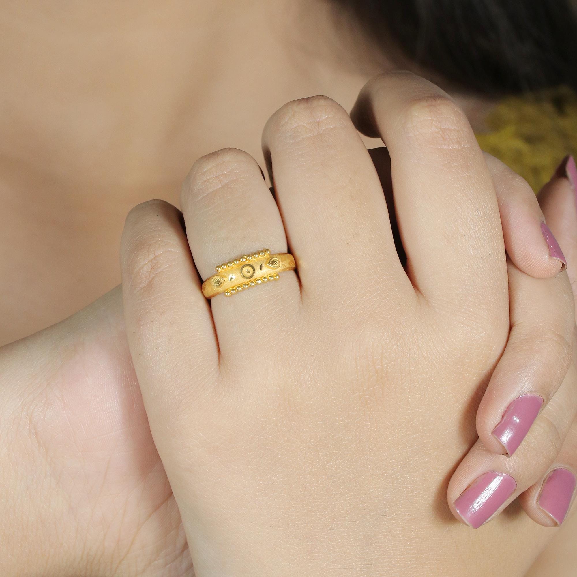 Fine Designed Ring, 22k Fine Gold Ring, 22k916 Well Crafted Gold
