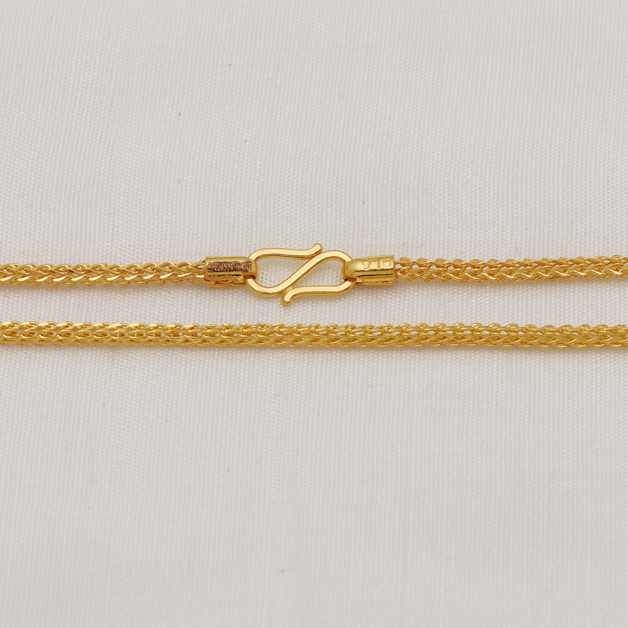 チェーン 22K 22k Solid Gold Double Wheat Chain, BIS Hallmark 916 Spiga Link