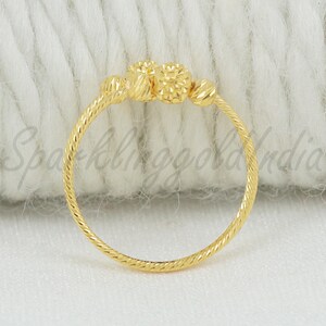 Passport to India 18K Gold Plated Polished Beaded Paisley Pattern Ring