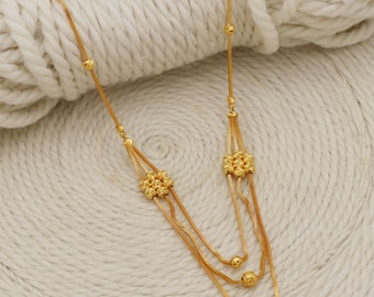 22k Gold Chain Necklace Chain, Fine Gold Handmade Women Wedding Jewelry ...