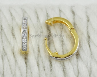 Aros Bali de oro amarillo de 22 k, indios, hechos a mano, vintage, OS3561