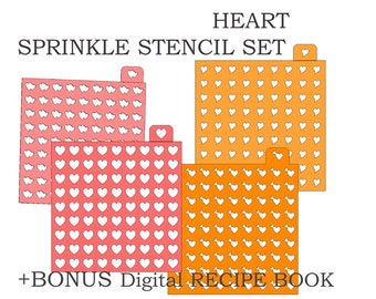 Heart Stencil SET - Make Sprinkles on a cookie cake -STL File for 3D Printing - Valentine's Day