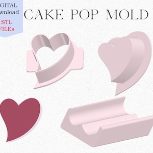 Cake pop Tray-Heart Cake pop mold - STL File for 3D Printing