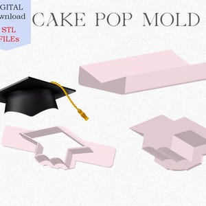 Cake pop Tray- Bachelor Cake pop mold - STL File for 3D Printing - Bachelor&#39;s cap