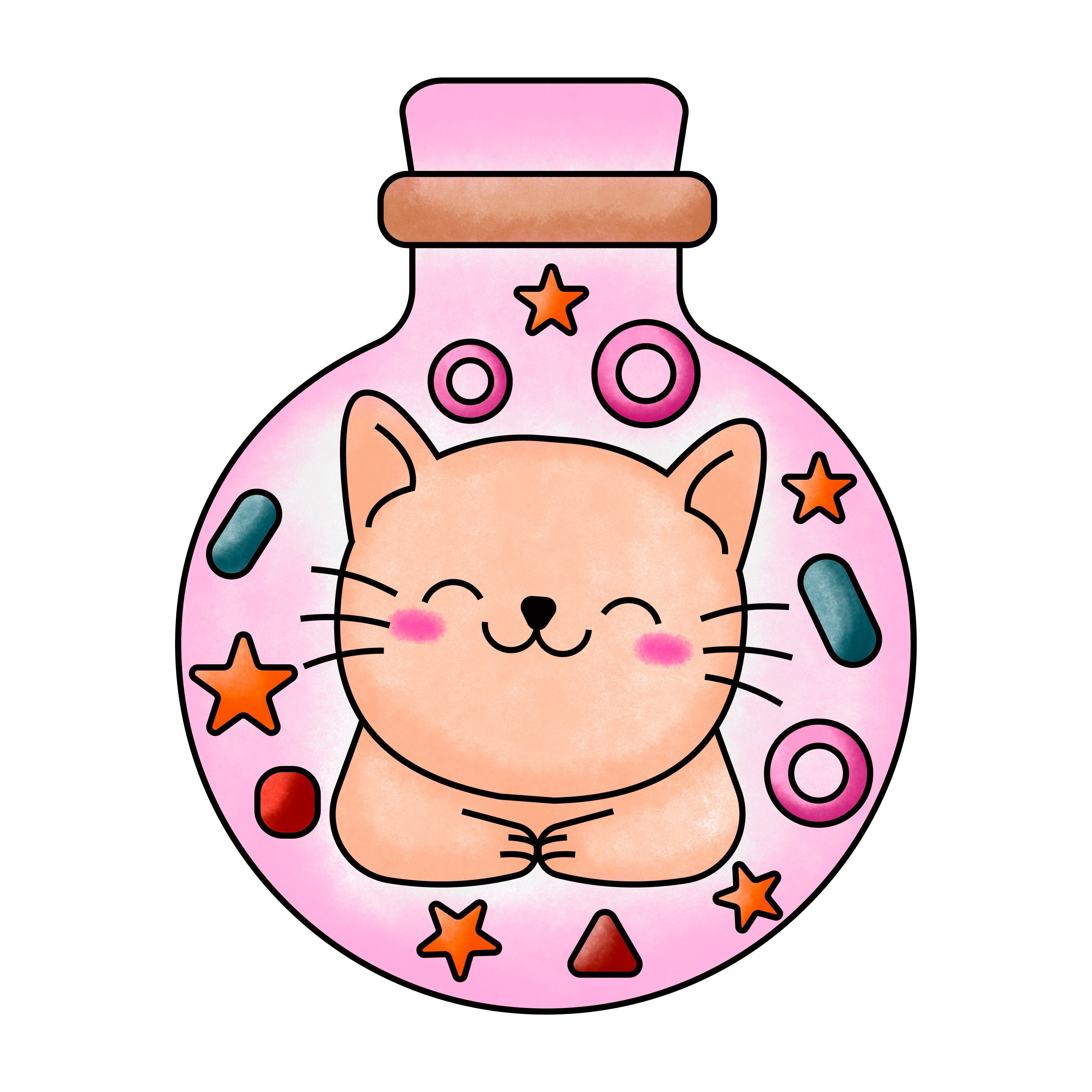 Cute Cats Clipart Stickers Cute Cat Doodle Kitten Clipart - Etsy