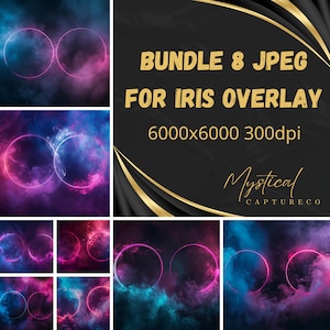 Bundle 8 Jpeg Overlay iris insert composite JPG Oeil Iris Photographie écrin overlay ornement