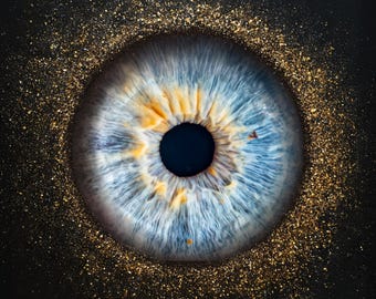Iris Macro – Écrin Iris Pailleté pour Insertion Œil, Fond Artistique PNG Glitter
