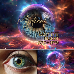 Insert composite PSD + PNG Oeil Iris Photographie écrin overlay l Collection Iris Round 043
