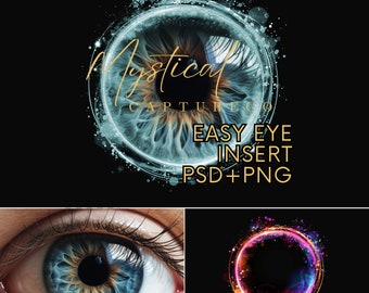 Insert composite Oeil Iris PSD + PNG Photographie écrin overlay l modèle 010