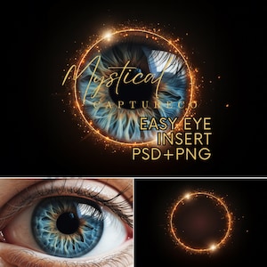 Insert composite PSD + PNG Oeil Iris Photographie écrin overlay l modèle 025
