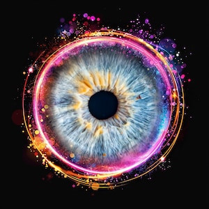 Superposición de iris ocular PNG: efecto de anillo de energía