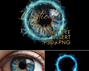 Insert composite PSD + PNG Oeil Iris Photographie écrin overlay l modèle 011