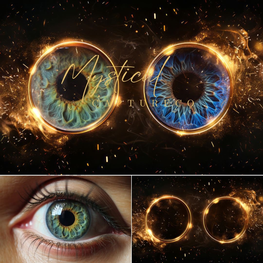 Duo couple Insert composite JPG Oeil Iris Photographie écrin overlay