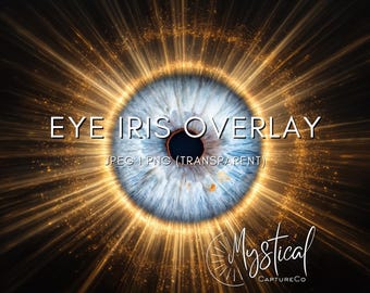 Iris Overlay PNG Transparent | Fantasy Texture for Photoshop | Magical Surreal Portrait Digital Download