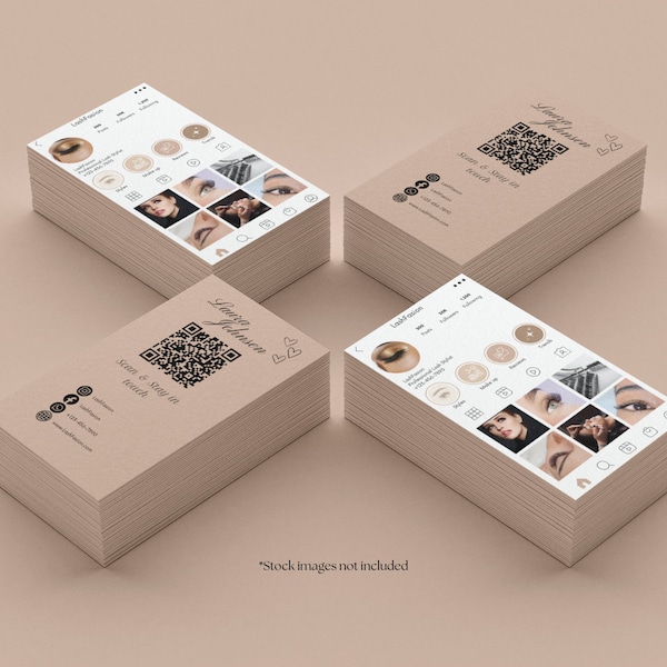 Instagram business card template, qr business card, influencer business card, Loyalty card, boutique business card template