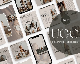 UGC canva template, ig templates, influencer instagram template, Canva template, ugc starter kit, ugc content creator, social media