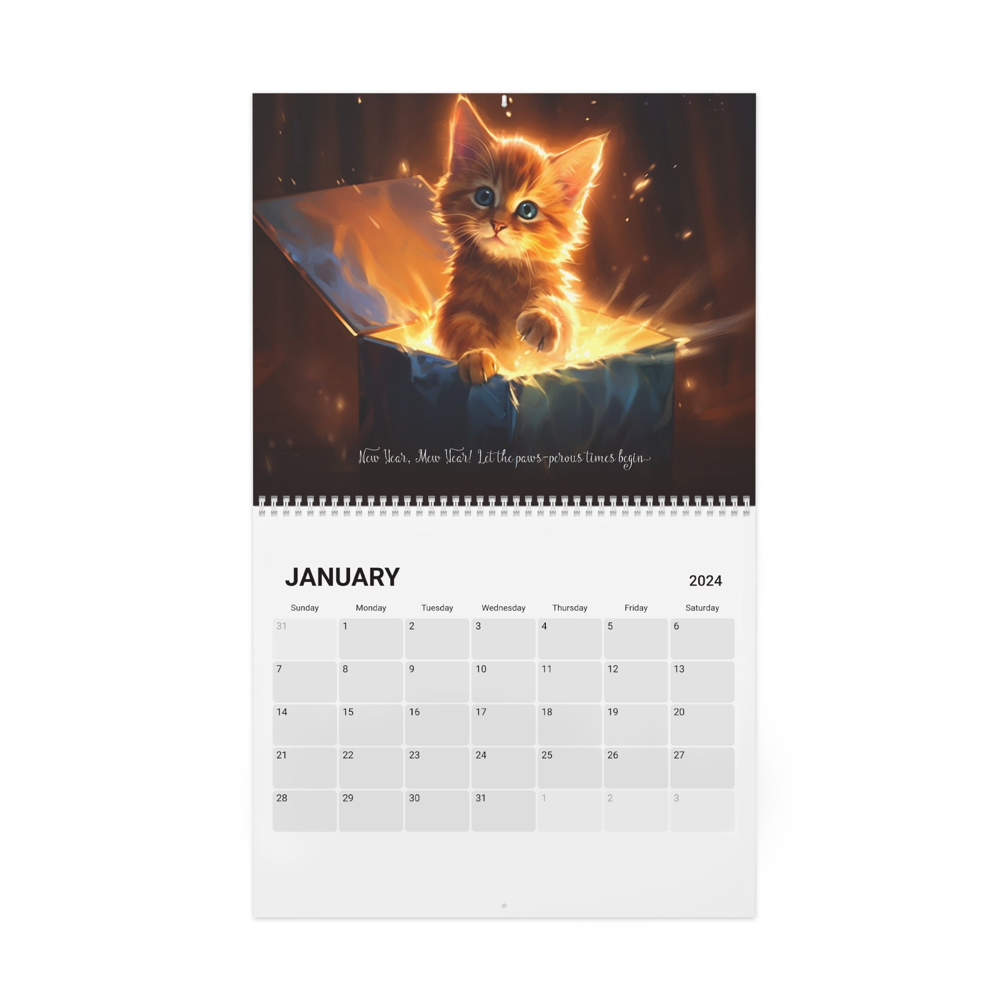 Cattitude A Wall Calendar 2024 Etsy