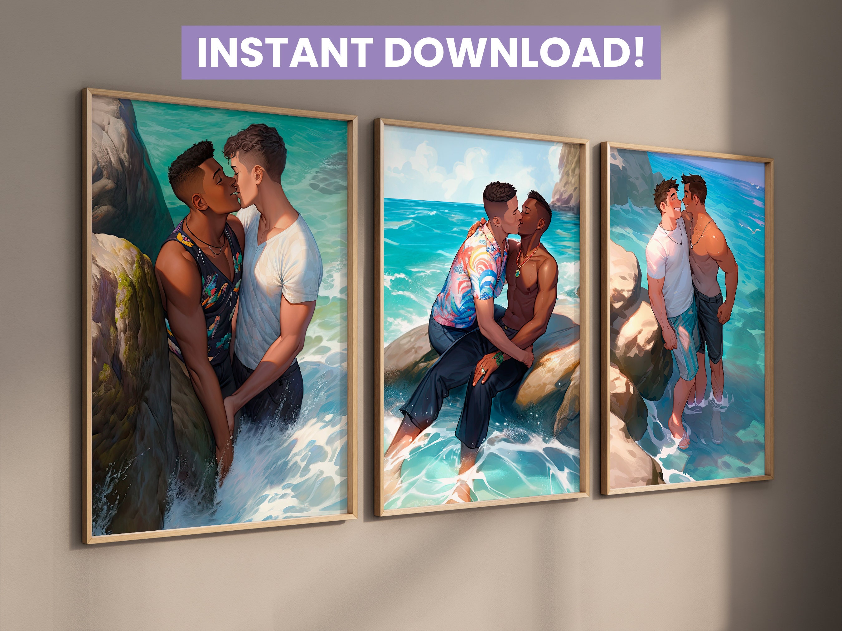Printable Gay Love Wall Art Digital Download Pride Art - Etsy