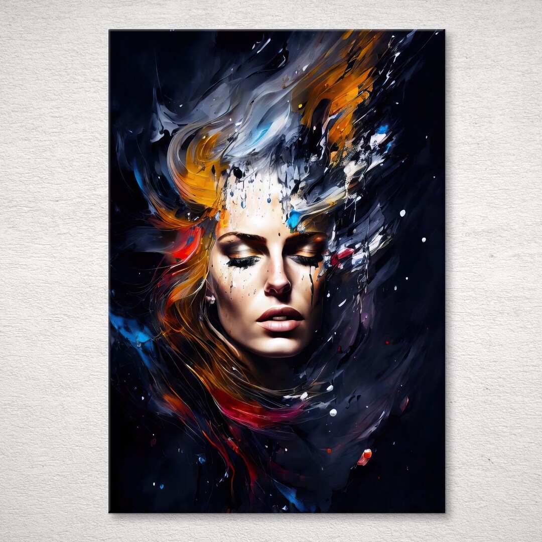 Cosmic Sensations Printable Digital Art in Oil Painting Technique for
