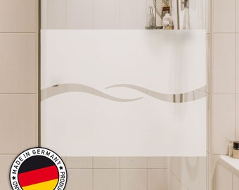 Moderne Fensterfolie Muster D002 Wellen mit selbstklebendem Wellenmuster für stilvollen Sichtschutz, Sichtschutzfolie für Bad und Dusche