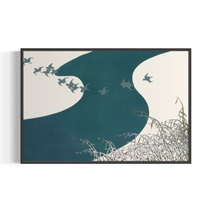 impression d'art japonaise vintage de gravure sur bois | Oiseaux en vol | Art mural imprimable | Téléchargement numérique