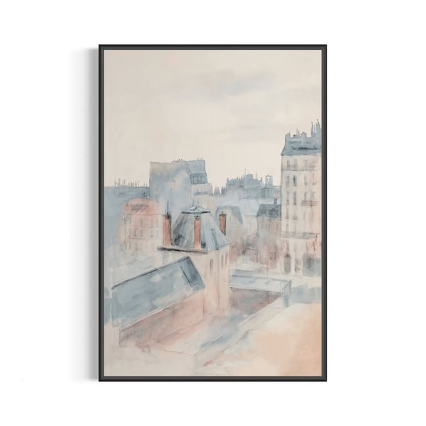 Watercolor Cityscape | View from the Artist's Studio in Paris
