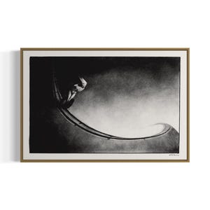 Abstract Moody Minimalist Art Print | Printable Wall Art | Black and White Digital Download