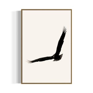 Soaring Eagle Minimalist Art Print | Printable Wall Art | Black and White | Digital Download