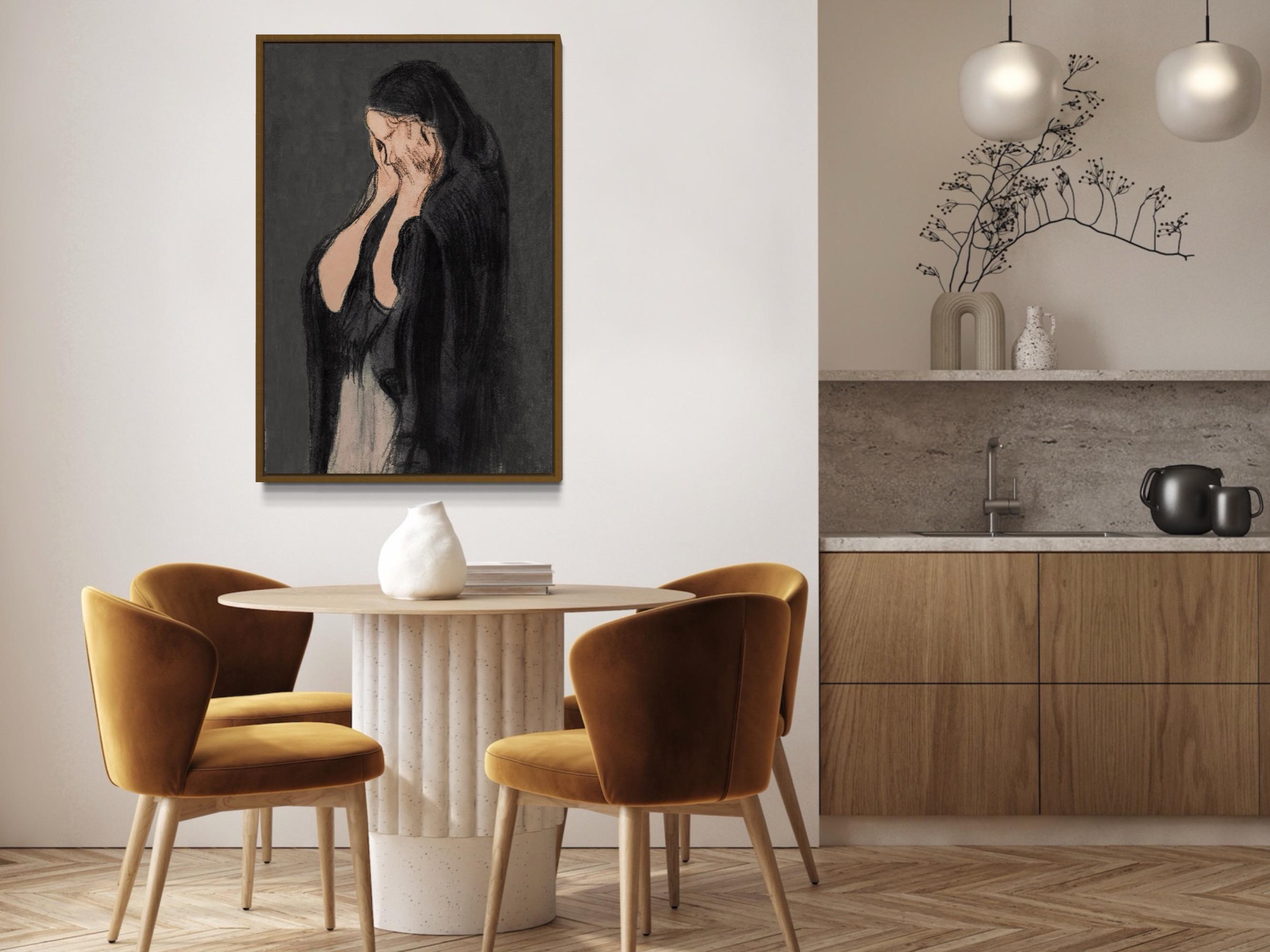 Crying Woman Vintage Art Print | Printable Wall Art | Digital Download ...