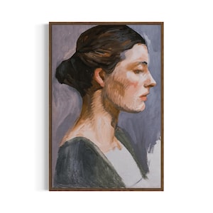 Elegant Woman Portrait in Profile | Vintage Wall Art | Digital Download