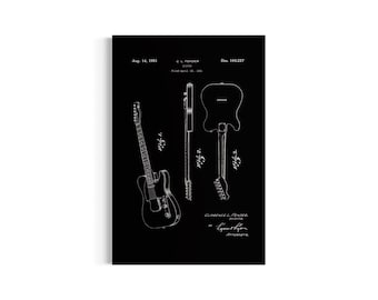 Fender Guitar Patent Print | 1951 Vintage Design | Printable Wall Art | Digital Download