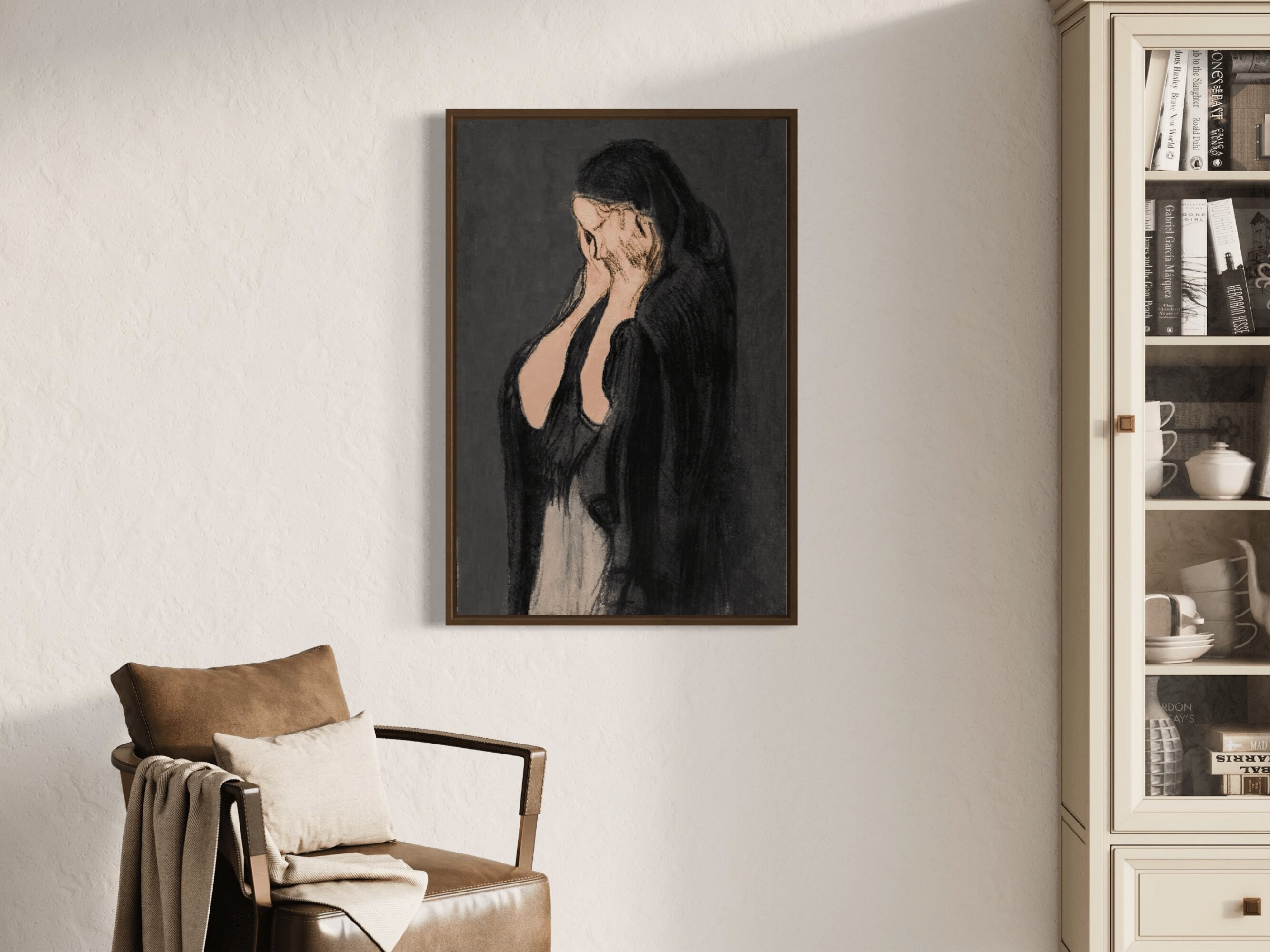 Crying Woman Vintage Art Print | Printable Wall Art | Digital Download ...