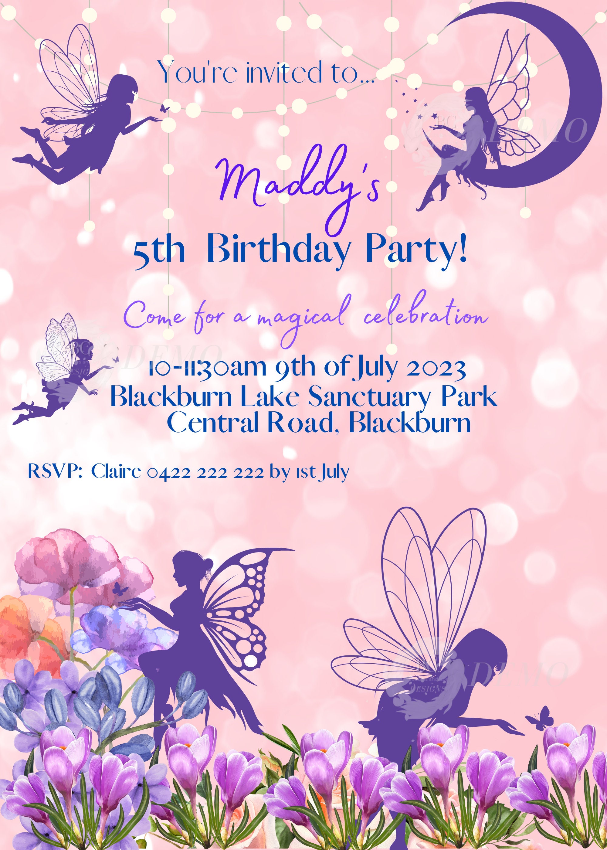 Fairy Kids' Birthday Invitation Template, Kids Birthday Invitation ...