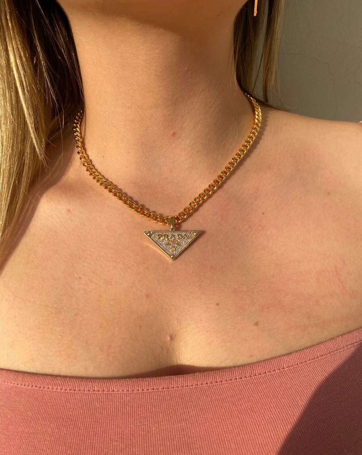 Details 130+ prada necklace triangle dupe songngunhatanh.edu.vn