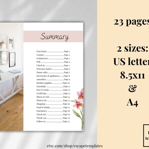 Pu&ograve; includere: Una guida stampabile per gli ospiti che soggiornano in una propriet&agrave; in affitto. La guida include un riepilogo dei servizi della propriet&agrave;, delle regole e delle attrazioni locali. La guida &egrave; composta da 23 pagine ed &egrave; disponibile nei formati US Letter e A4.